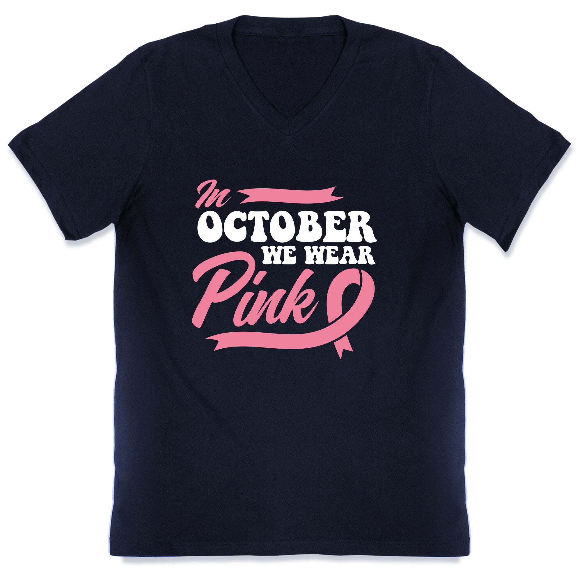 October Pink Breast Cancer Awareness V-Neck